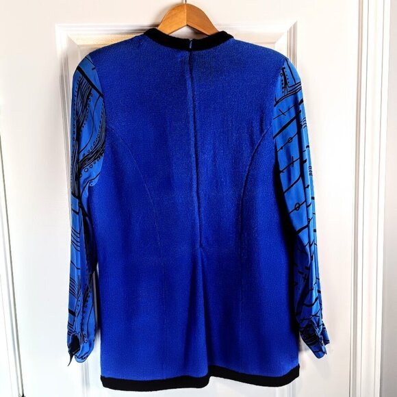 Vintage Anne Crimmins for UMI Collections Royal Blue Knit Top - Picture 2 of 6